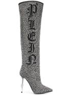 Philipp Plein Crystal Studded Logo Boots - White
