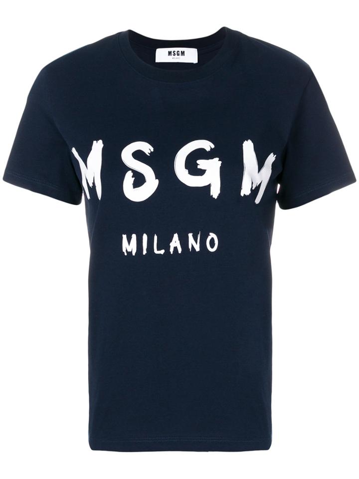 Msgm Logo T-shirt - Blue