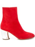 Proenza Schouler Chunky Metallic Heel Ankle Boot - Red