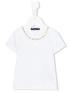 Miss Blumarine - Embellished Collar T-shirt - Kids - Cotton/spandex/elastane - 18 Mth, White