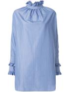 Blindness Frill Trim Blouse - Blue