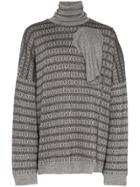 Raf Simons Roll Neck Shoulder Detail Jumper - Grey