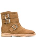 Twin-set Buckle Strap Boots - Brown