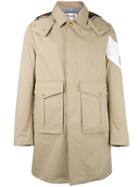 Moncler Gamme Bleu Single Breasted Coat, Men's, Size: 1, Nude/neutrals, Cotton/cupro