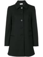 Red Valentino - Classic Single Breasted Coat - Women - Polyester/spandex/elastane/acetate/viscose - 48, Black, Polyester/spandex/elastane/acetate/viscose