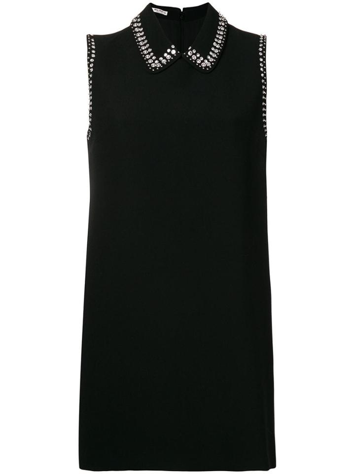 Miu Miu Rhinestone Embellished Straight Dress - Black