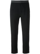 Chloé Cropped Stripe Applique Trousers, Women's, Size: 34, Black, Silk/acetate/linen/flax/cotton