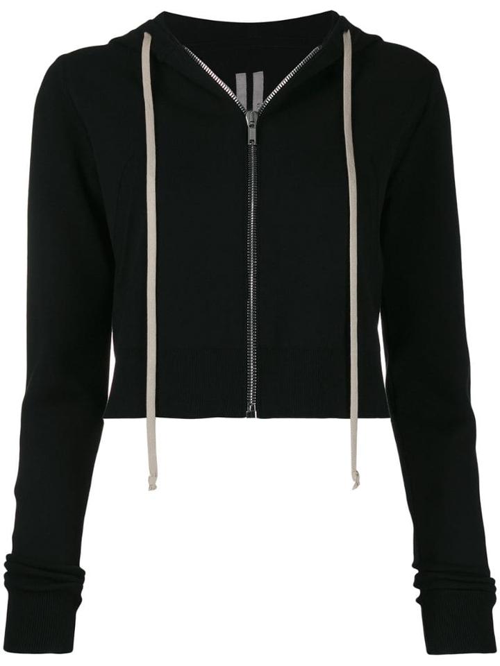 Rick Owens Cropped Hooded Jacket - Black