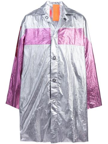 Angus Chiang Long Metallic Wind Breaker - Pink & Purple