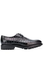 Doucal's Croco-effect Derby Shoes - Black