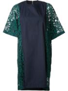 Sacai Lace Insert Dress, Women's, Size: 2, Blue, Polyester
