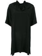 Marni Ruffle Collar Shift Dress, Women's, Size: 46, Black, Silk/acetate