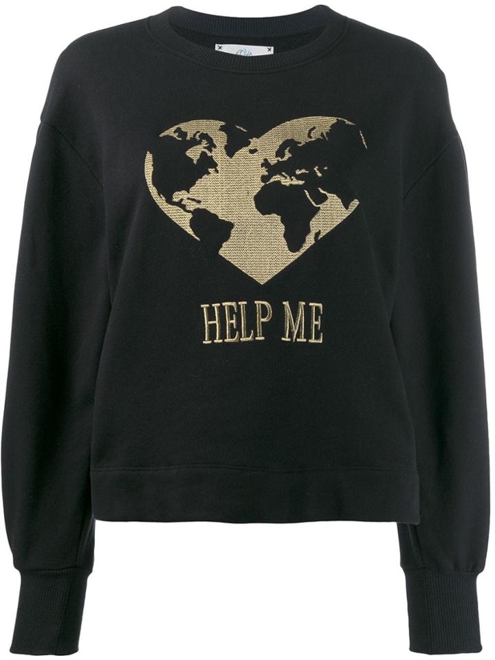Alberta Ferretti Heart Embroidered Sweatshirt - Black