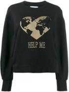 Alberta Ferretti Heart Embroidered Sweatshirt - Black