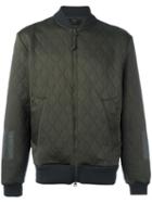 Adidas Quilted Bomber Jacket, Adult Unisex, Size: Small, Green, Polyester