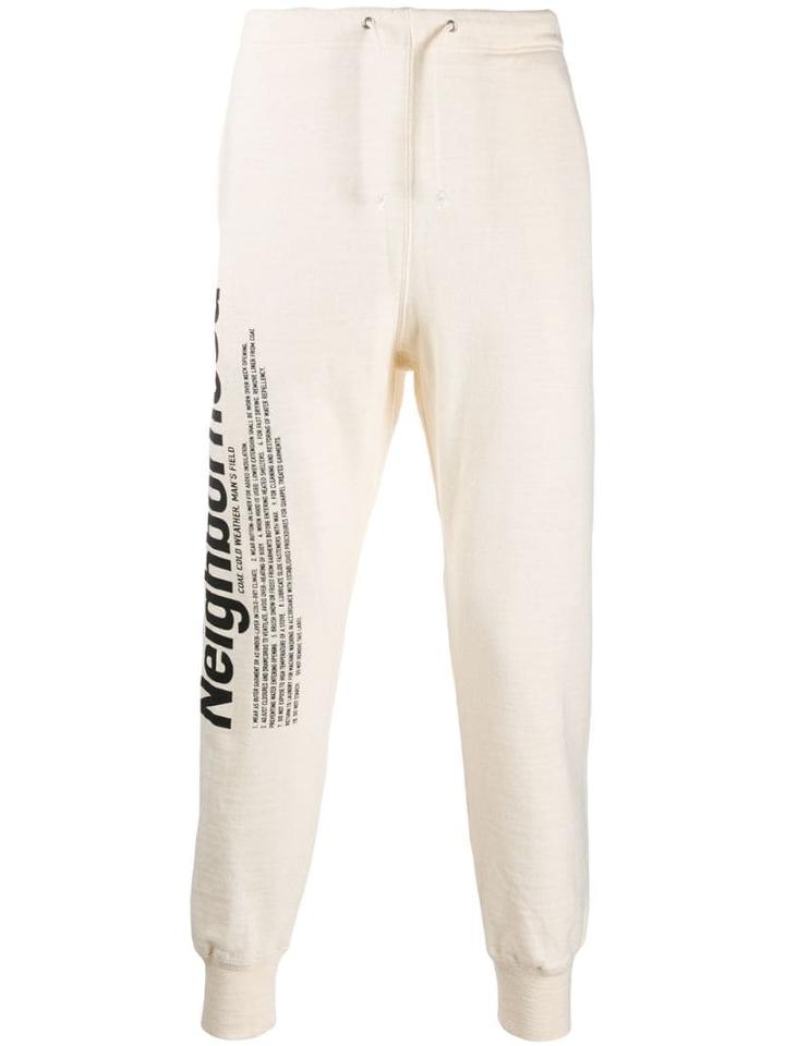 Neighborhood Side Print Track Pants - White