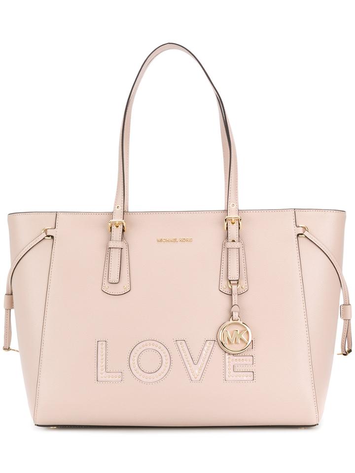 Michael Kors Collection Voyager Love Large Tote - Pink & Purple