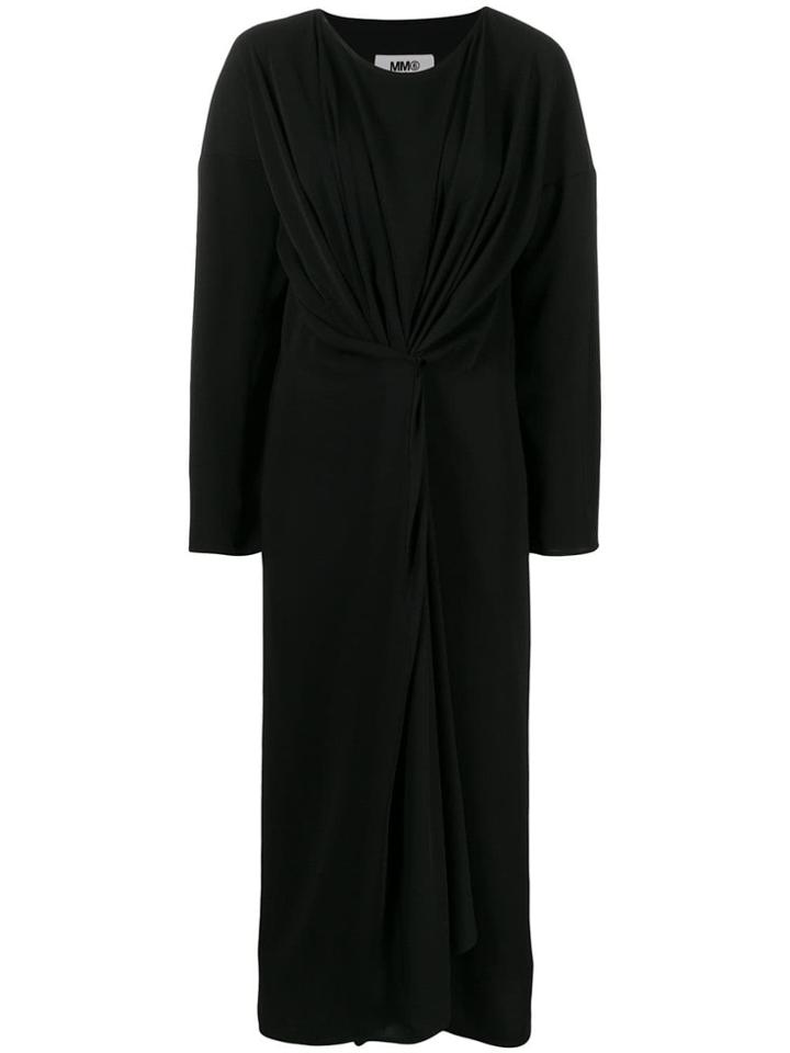 Mm6 Maison Margiela Draped Maxi Dress - Black
