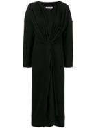 Mm6 Maison Margiela Draped Maxi Dress - Black
