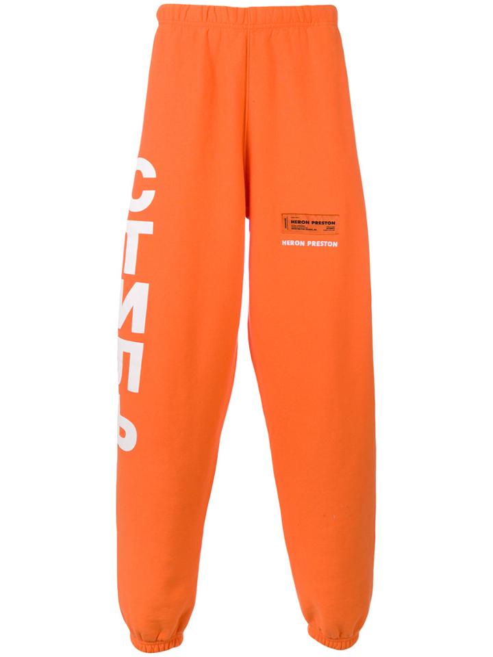 Heron Preston Logo Print Track Pants - Yellow & Orange