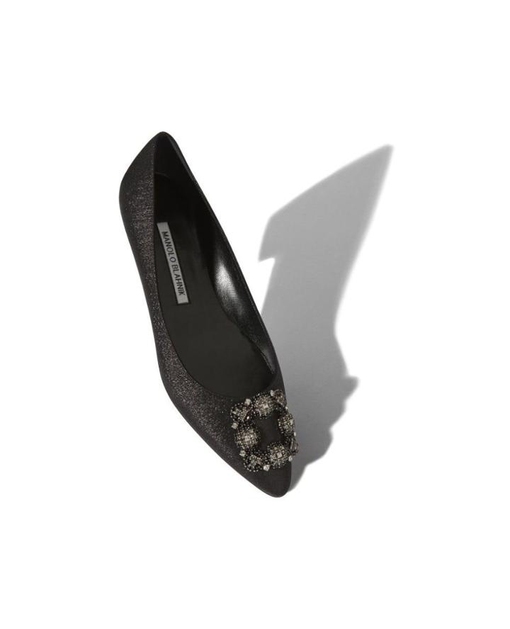 Fashion Concierge Vip Hangisiflat Black Glitter Fabric Jewel Buckle