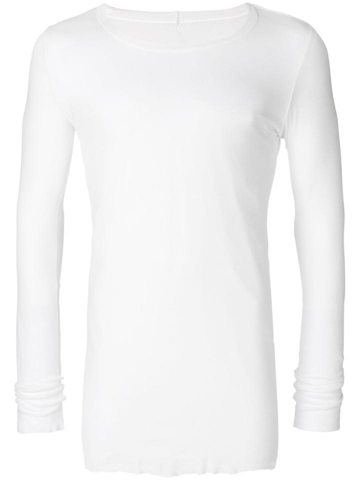 Rick Owens Long Sleeve Long-line T-shirt - White
