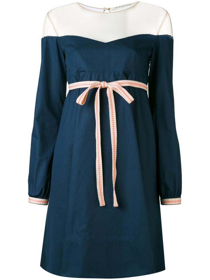 Miahatami - Off Shoulder Dress - Women - Cotton - 44, Blue, Cotton