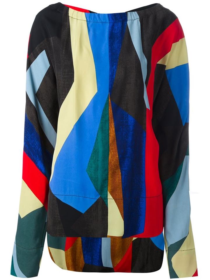Marni Colour Block Blouse, Women's, Size: 36, Viscose
