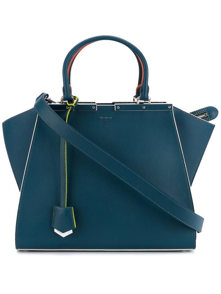 Fendi - '3jours' Tote - Women - Leather - One Size, Blue, Leather