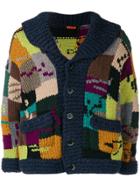 Barena Knit Patchwork Cardigan - Blue
