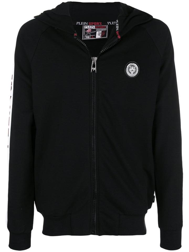 Plein Sport Logo Hooded Jacket - Black