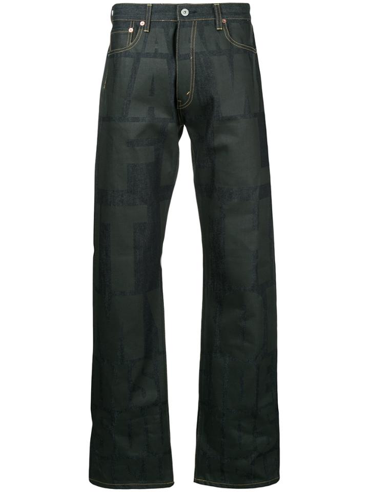 Junya Watanabe Comme Des Garçons Man Printed Wide-leg Jeans - Blue