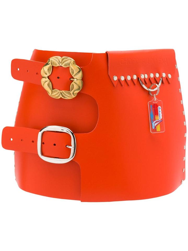 Chopova Lowena Double Buckle Wide Belt - Orange