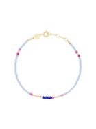 Anni Lu Blue, Pink And Yellow Peppy Gold Plated Bracelet - Multicolour