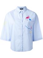 Diesel Flamingo Print Shirt, Women's, Size: Xs, Blue, Cotton