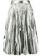 Calvin Klein 205w39nyc Metallic Pleated Skirt - Silver