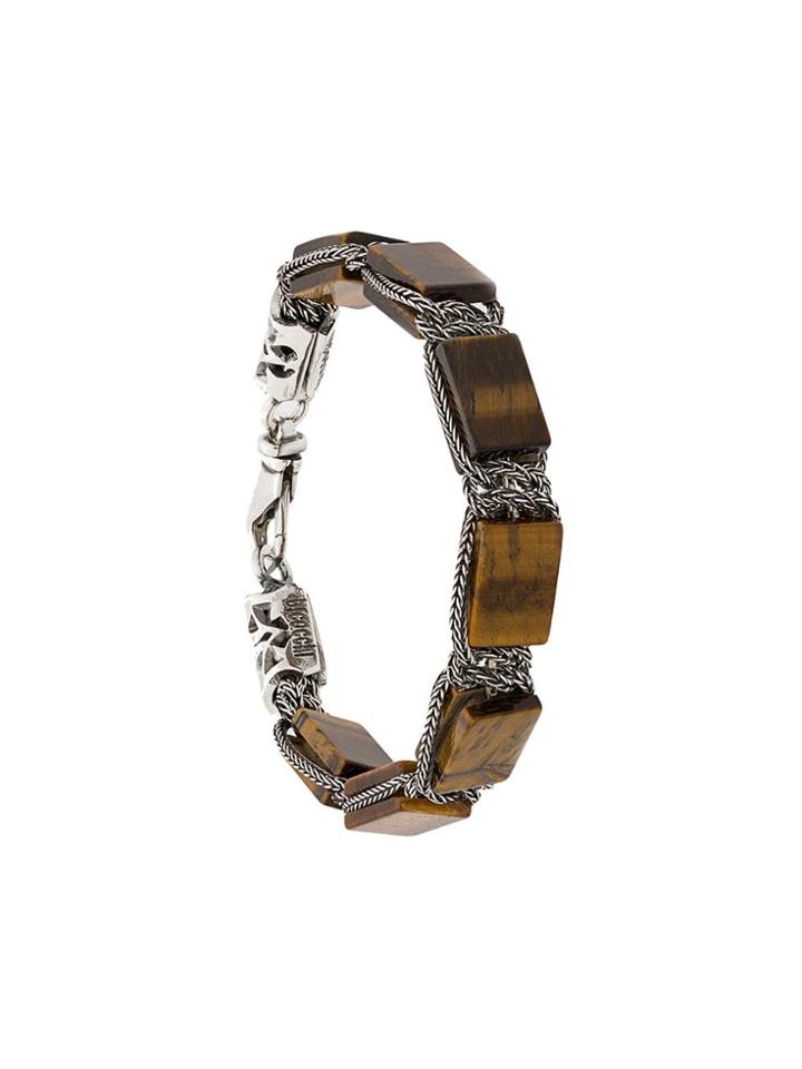 Emanuele Bicocchi Square Bead Chain Bracelet - Brown