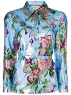 Gucci Floral Belted Waist Shirt - Blue