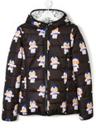 Fendi Kids Teen Printed Reversible Coat - Black