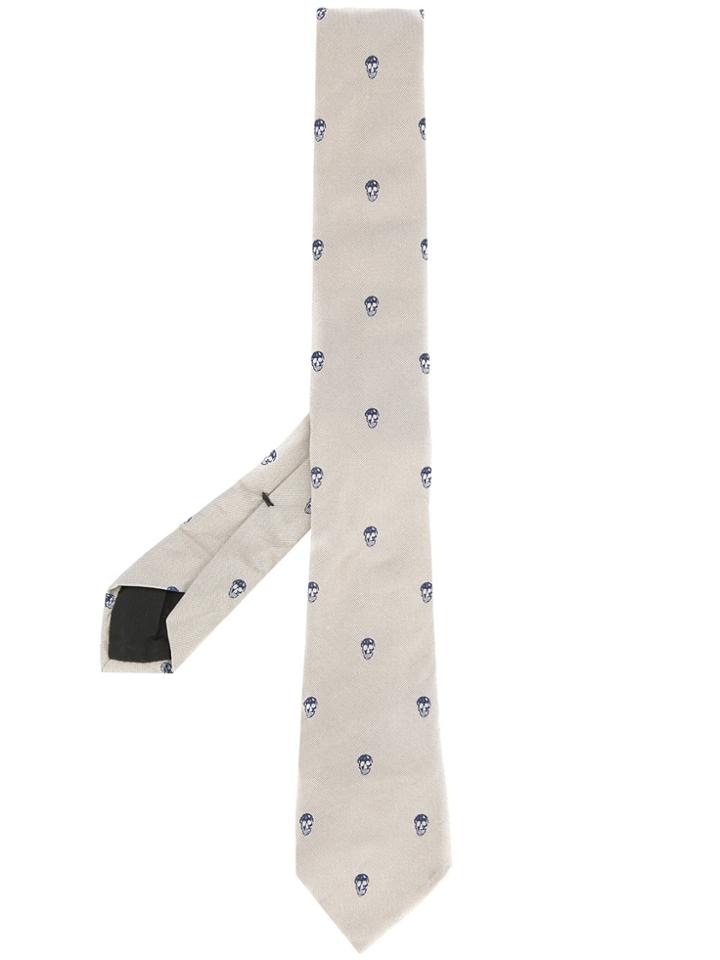 Alexander Mcqueen Skull Tie - Nude & Neutrals