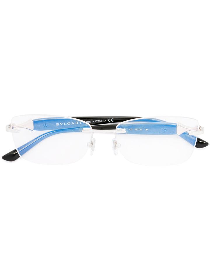 Bulgari - Square Frame Glasses - Women - Acetate/metal - 55, Black, Acetate/metal