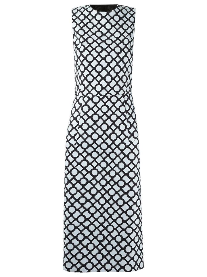 Andrea Marques Sleeveless Printed Dress, Women's, Size: 44, White, Cotton/spandex/elastane
