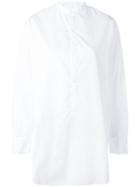 Barena Mandarin Neck Shirt, Women's, Size: Small, White, Cotton