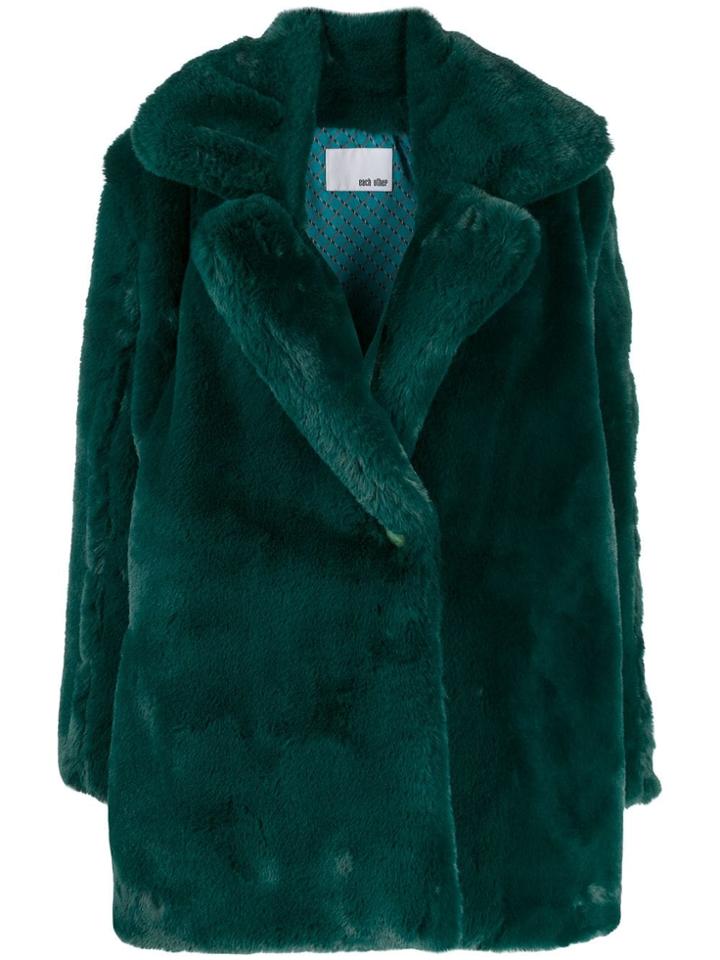 Each X Other Vegan Mink Tailored Coat - Green