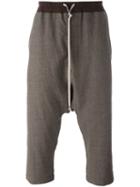 Rick Owens Drawstring Cropped Trousers, Men's, Size: 48, Brown, Cotton/virgin Wool