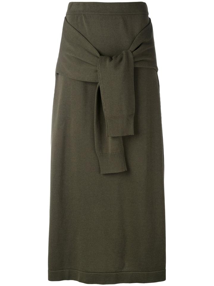 Joseph - Jumper Tie Skirt - Women - Cotton/viscose - L, Green, Cotton/viscose