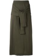 Joseph - Jumper Tie Skirt - Women - Cotton/viscose - L, Green, Cotton/viscose