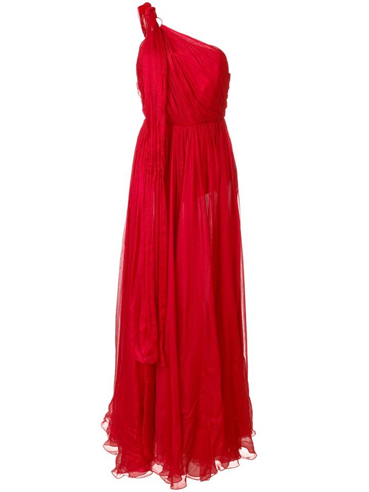 Maria Lucia Hohan Asymmetric Off Shoulder Dress - Red