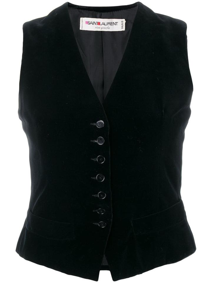 Yves Saint Laurent Vintage 1960's Velvety Waistcoat - Black