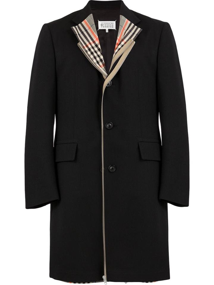 Maison Margiela Single Breasted Layered Coat - Black